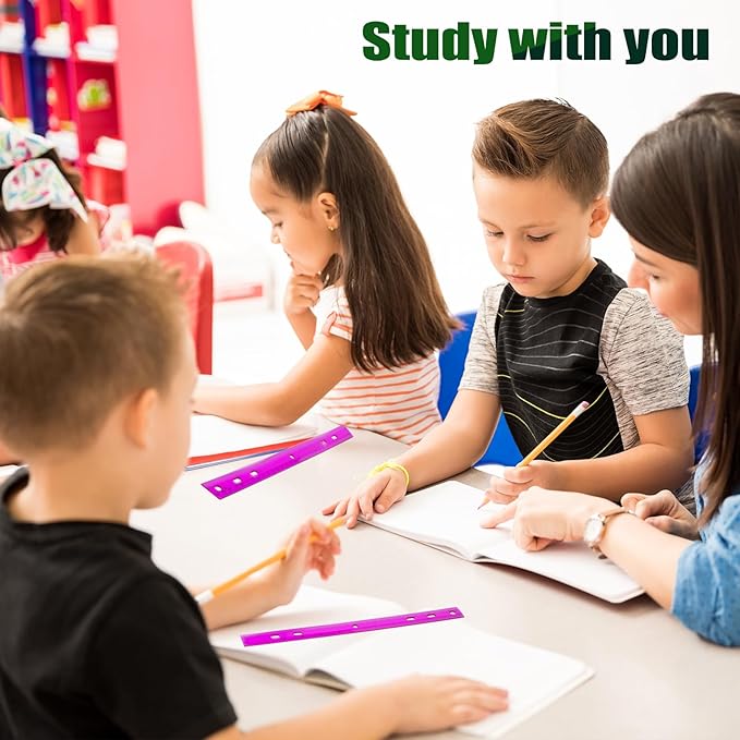 28 Pack Plastic Ruler 12 Inch Transparent Rulers - Metric Bulk for Kids School Office Classroom, Purple