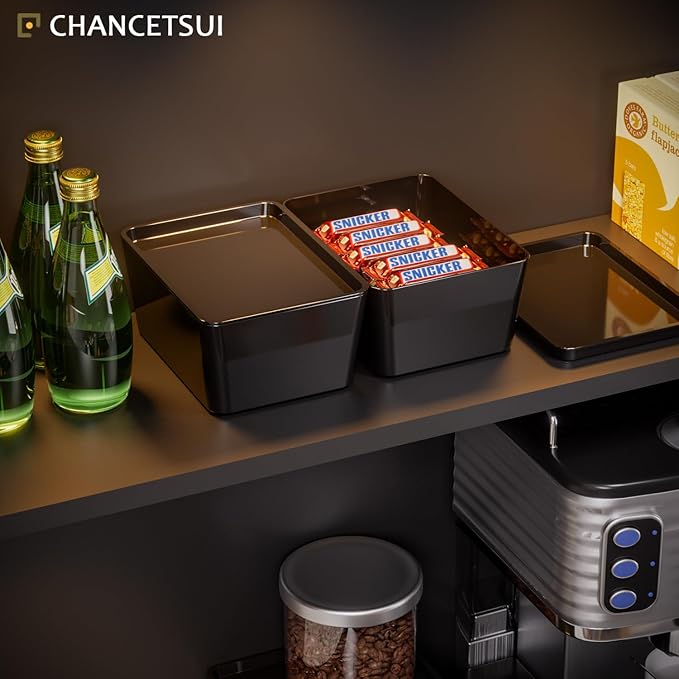 CHANCETSUI Storage Bins With Lids Plastic Containers: Multipurpose Stackable Storage Container Bins With Lid For Home And Office Organization, Small Storage Bin, 2 Pcs 5x7 Storage Container, Black