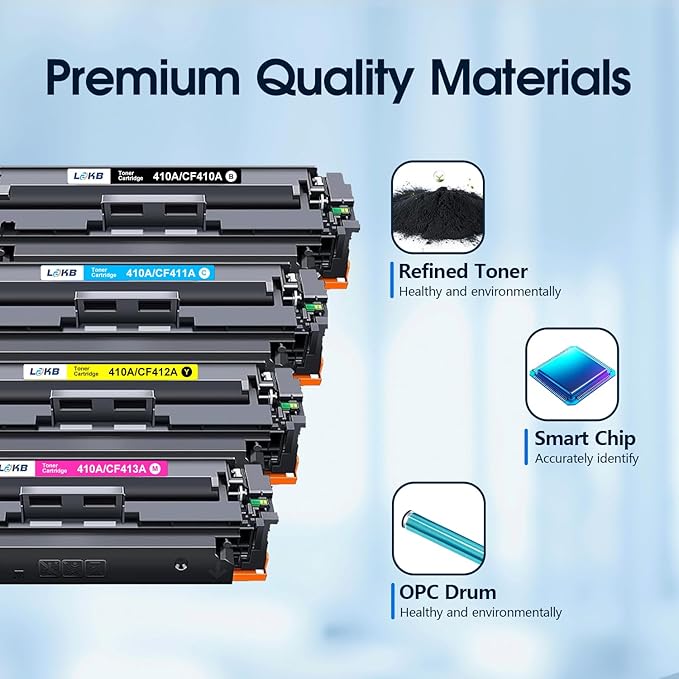 410A Toner Cartridge Replacement Compatible for 410A 410X 410 CF410A CF411A CF412A CF413A Work with Pro MFP M477fnw M477fdw M477fdn M452dn M452nw M477 Printer (4-Pack)