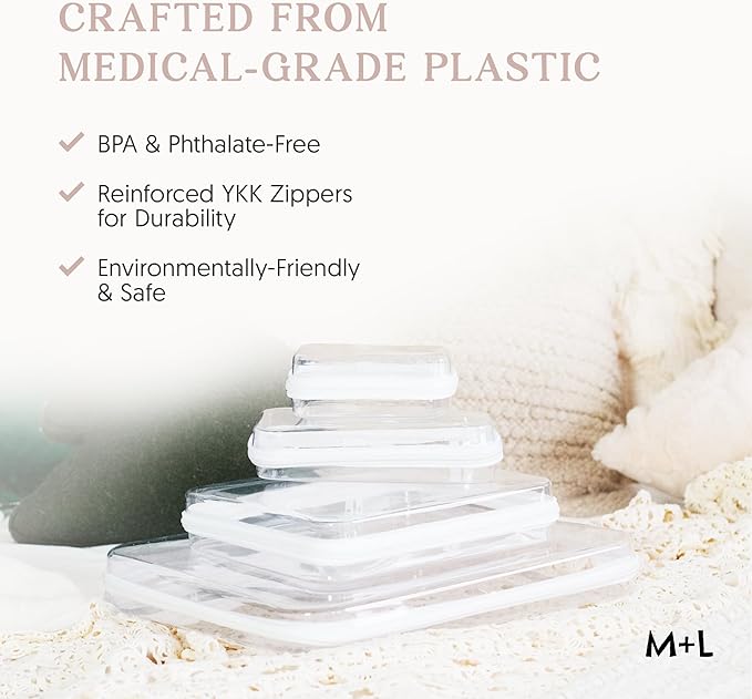 Maple & Lark Bliss Bins - Hard Sided Clear Zipper Case for Storage - Professional-Grade Plastic Clear Zipper Pencil Case, Toiletry Pouch, Travel Organizer, Cosmetic Bag, Toy Storage Bins (2 Pack, S)