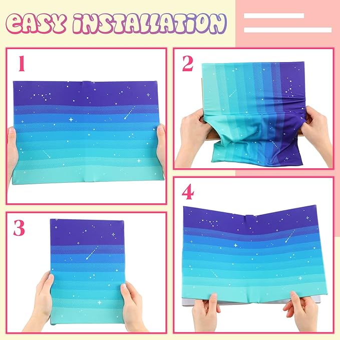 6 Pack Stretchable Book Cover Jumbo Fabric Book Covers Colorful Pattern Print Book Protector Washable Reusable Protective Textbook Cover for Hardcover Textbooks up to 9 x 11 Inch (Elegant Pattern)