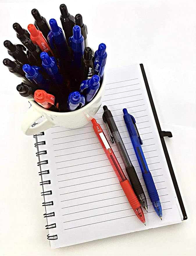 Zebra Pen Z-Grip Retractable Ballpoint Pen, Medium Point, 1.0 mm, 12 Black & 12 Blue Pack of 24