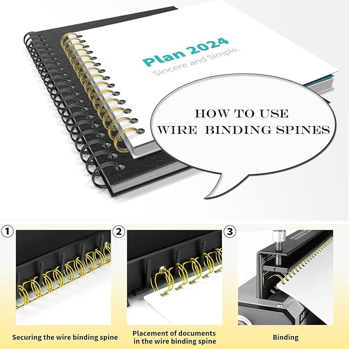 3:1 Pitch Double Loop Binding Wires, YolieraArt 100 Pack Spiral Spine Bindings, 9/16 Inch Wire Twin Binding for Book Binder Machine,Students and Coworkers (120 Sheet Capacity, 100P, Silver)