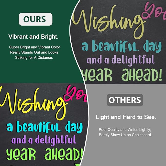 SILENART Chalk Markers Pink 8 Pack - Vibrant Chalkboard Marker for Blackboard Dry Erase Board Windows Glass Mirror Menu Board