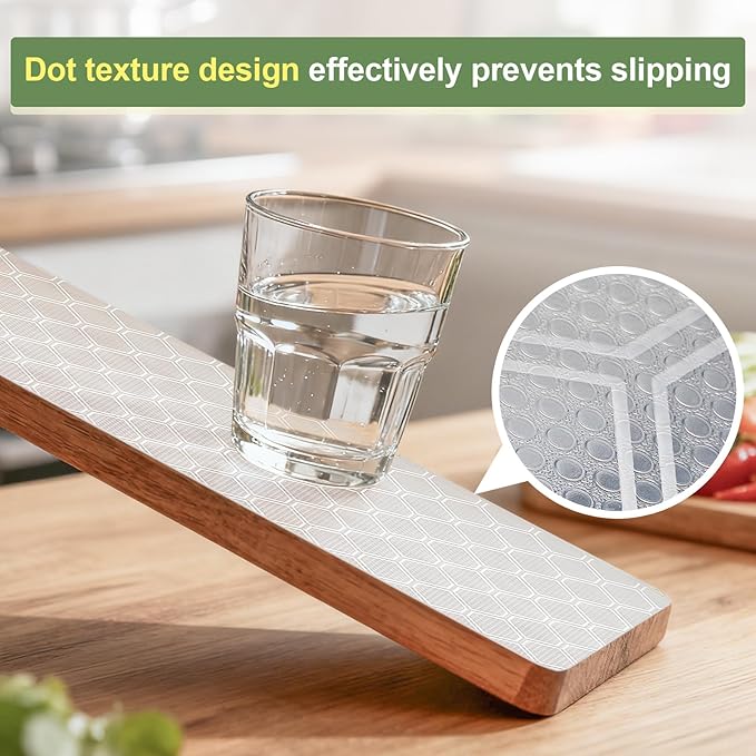 Shelf Liner, Refragerator Drawer Liners for Kitchen Cabinets, Waterproof Bathroom Sink Mat No Slip Cupboard Liners Non Adhesive Fridge Liner Roll - Clear 17.5"×78.7"