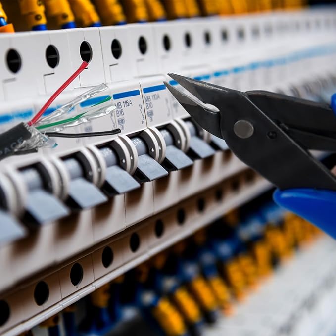 HongWay 5pcs Micro Flush Cutters With Internal Spring, 5 Inches Blue - Side and Diagonal Cutters for Electronics, Heating Wire, Model Sprue, Soft Copper Wire Snips