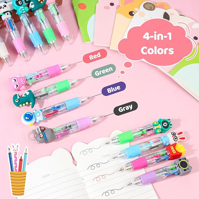 Mini Multicolor Pen in One, 60 Pack Cute Pens Bulk for Kids, Multi Color Fun Pen for Birthday Kids Party Favors Classroom Gifts Prizes