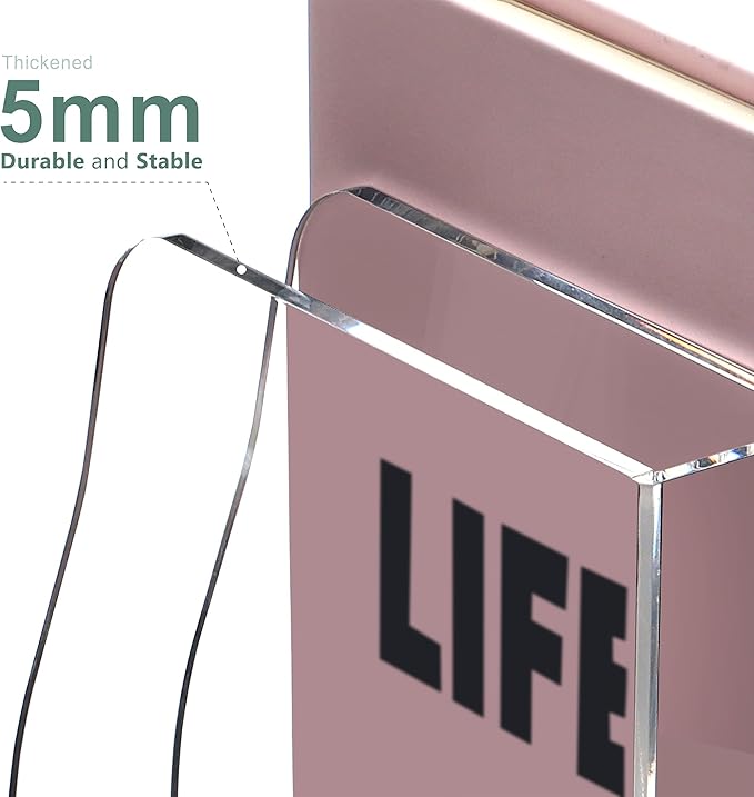 SANRUI Acrylic Desk Organizers, Clear Magazine File Holder, 5 Vertical Compartments A4 Folder Binder Holders Sorter, Office Desktop Workspace Organization Storage Rack for Office Home School