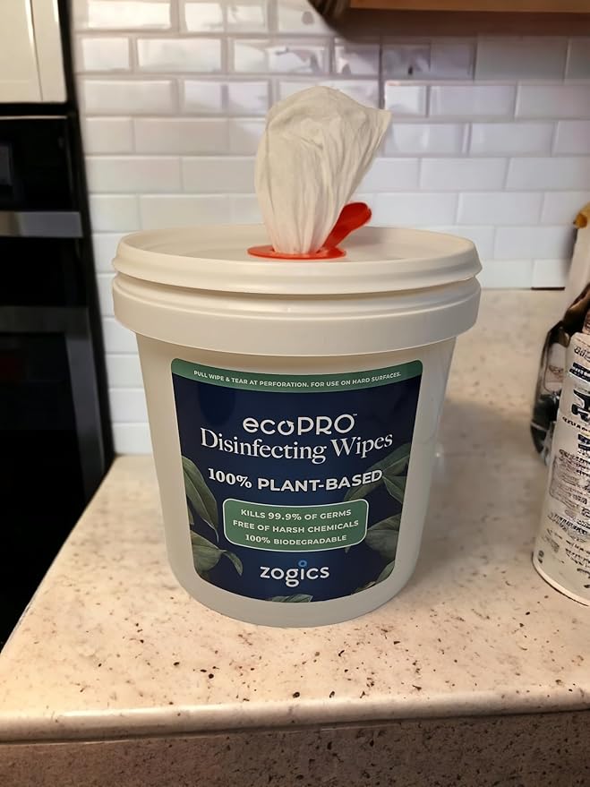 ecoPRO™ Plant-Based Disinfecting Wipes (800 Wipes) with Reusable Dispensing Bucket