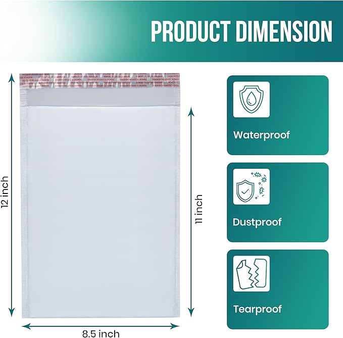 Levex - #2 8.5" x 12" [5 Pack] Poly Bubble Mailers, Padded Envelope Mailers, Packing Envelope & Mailing Bags for Shipping