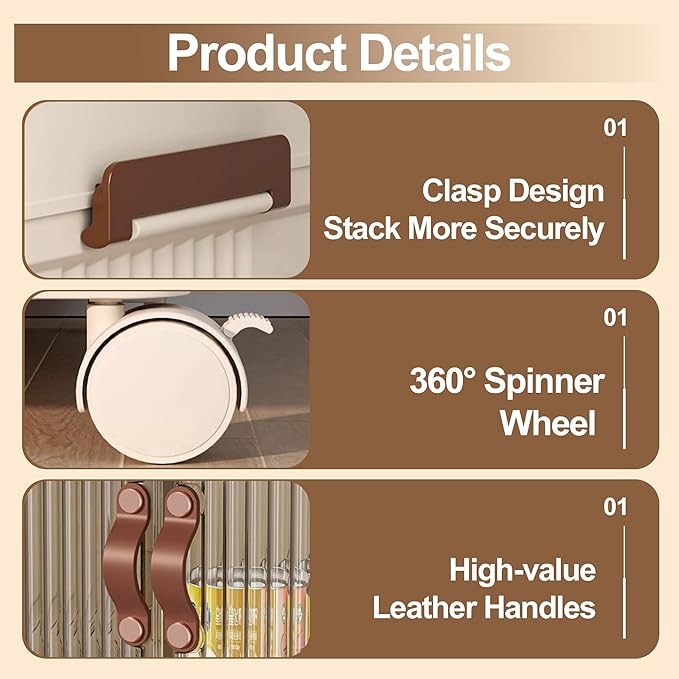 SAILUN 116Gal/464Qt Stackable Storage Bins Folding Collapsible Storage Bins with Lid, Closet Organizers and Storage Box Beige 26" W x 17" D x 56.7" H