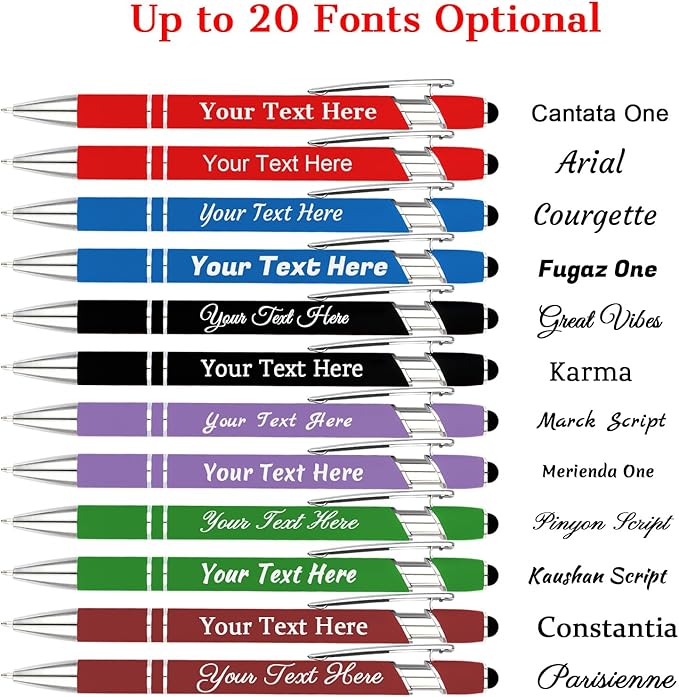Personalized Pens with Name Logo or Message, Up to 1200 pcs Bulk Custom Metal Ballpoint Pen with Black Ink Customized Gift for Business, Graduation and Promotions (Dark Red)