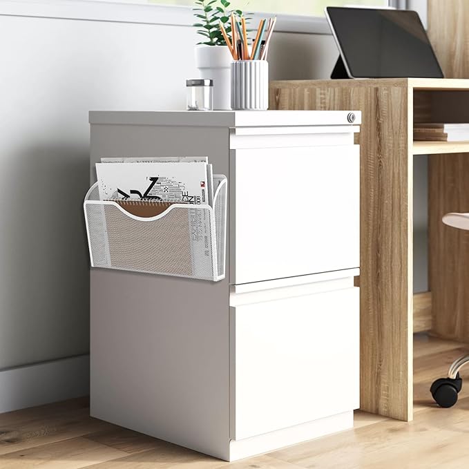 Magnetic File Holder 1 Pockets File Folder Organizer, Office Hanging Magazine Rack for File Cabinets, Magnetic Paper Holder, No Drilling Mail Organizer for Refrigerator, Office