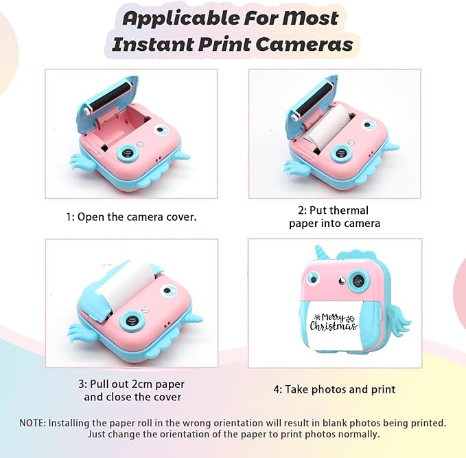 9 Rolls Thermal Printer Paper - Colorful, Non-sticker, 3 Color for Most Mini Thermal Printers