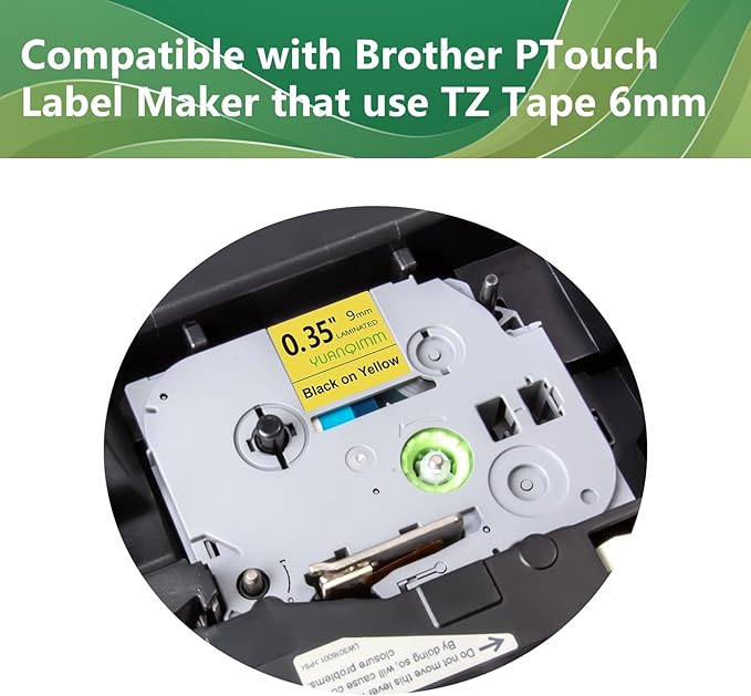 3-Pack TZe-621 Yellow TZe TZ Tape Compatible with Brother P Touch Label Maker Tape TZ-621 TZe621 TZ621 Label Tape 9mm 0.35 Laminated Black on Yellow for PTD210 PTD220 PTH110BP PTD410 PTD600