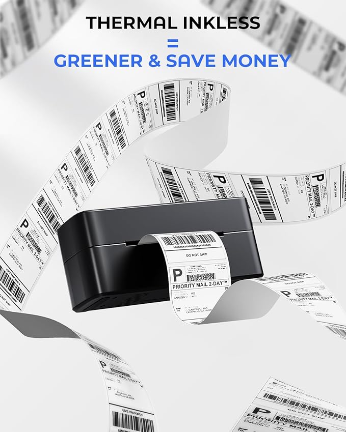 Phomemo Label Printer, 4x6 Shipping Label Printers for Small Business, Wireless Thermal Printer Compatible with Android&iOS, Windows, Chrome, Bluetooth Printers Used for Amazon, Ebay, Shopify, USPS