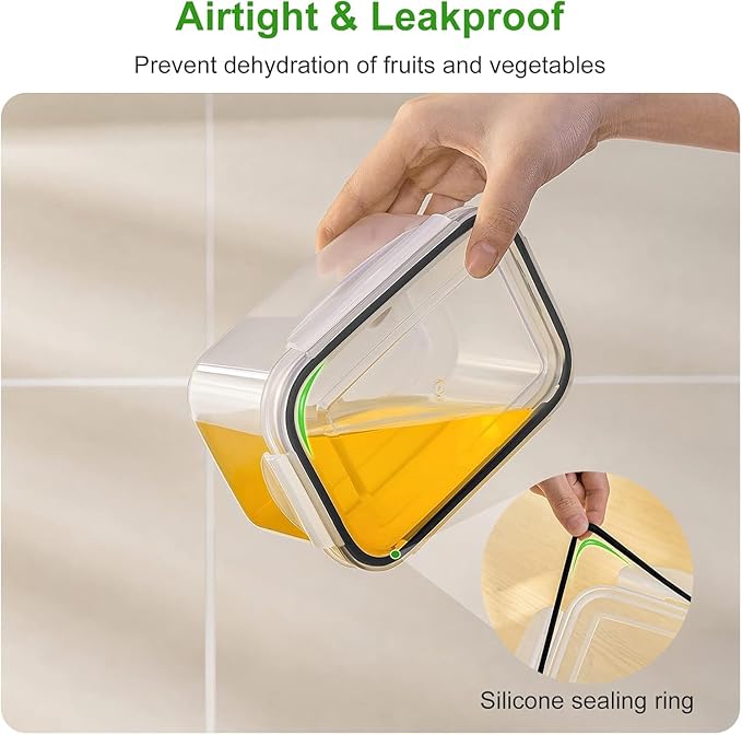 5 PCS Fruit storage Containers for Fridge with Removable Colander and Chopper Set, Leakproof Food Storage Containers with lids, Dishwasher & Microwave Safe Produce Containers to Keep Fruits Fresh ﻿