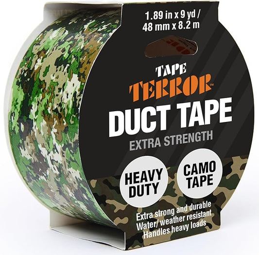 Heavy-Duty Camo Packing Tape (1 Roll) - Strong Camouflage Tape for Concealing, Decorating, Crafts, Temporary Fixes, and More - School & Office Supplies (48mm x 50m per Roll)