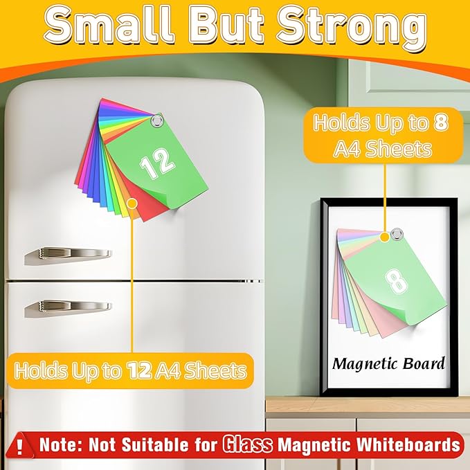 VNDUEEY 120 Pack Fridge Magnets, Refrigerator Magnets Strong Whiteboard Magnet, Magnetic Push Pins, Decorative Magnet for Home, Office, Classroom