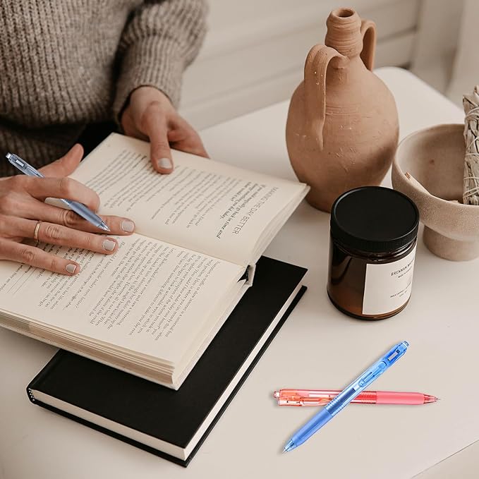 Aozora Black Gel Pens Fine Point Smooth Writing Pen 40 Pack Retractable Black Gel Ink Pen with Soft Grip 0.5mm Quick Dry Office School Supplies(20 Pens with 20 Refills)