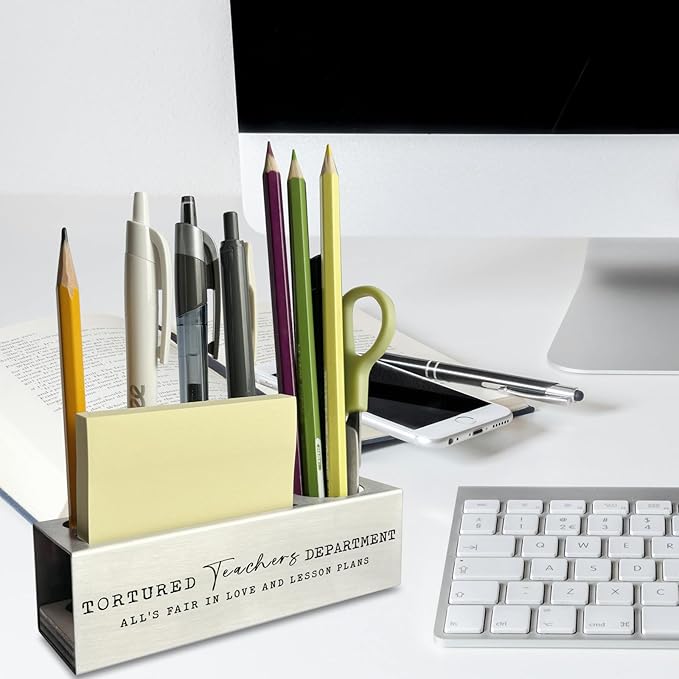 Tortured Teacher Department Funny Teacher Stainless Steel Pencil Pen Holders ASB88