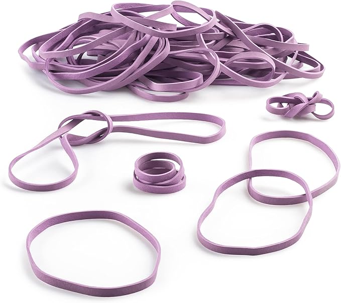 PlasticMill Lavender Rubber Bands Size 33 (3 1/2" x 1/8") - #33 Colored Rubber Bands Office Supplies - Strong, Elastic Bands for Crafts, Balloon Garland, Cash, File Folders (500-Pack)