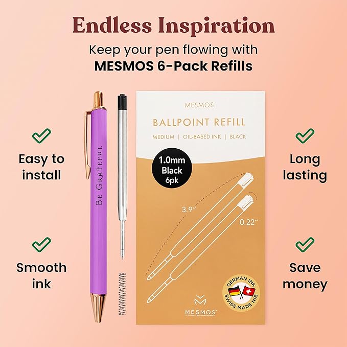 MESMOS Pastel Pens, Christian Gifts, Religious Gifts for Women, Bible No Bleed Through Cool Fancy Pens for Women, Nurse Journaling Cute Luxury Pretty Chic Nice Pen Set