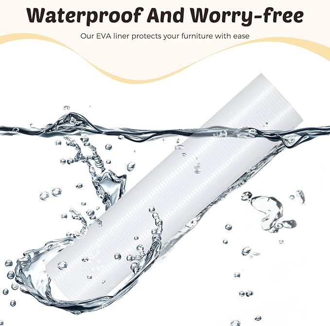 Glotoch Shelf Liner 17.5x360, Non Adhesive Cabinet, Drawer Liner for Refrigerator, Kitchen, Waterproof and Durable Fridge Table Place Mats for Cupboard, Clear