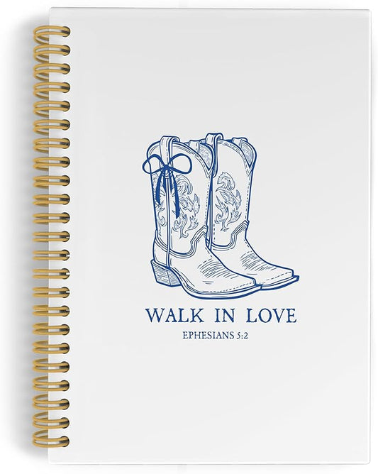Christian Western Spiral Notebook Journal, Western Cowgirl Bible Notebooks for Note Taking, Cowgirl Gifts for Women, Christian Prayer Bible Journaling Hardcover Spiral Journal 5.5x8.3 Inches Writing Pads