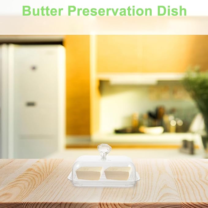 IMIKEYA Practical Butter Holder with Lid for Home and Restaurant Covered Butter Box Keeps Freshness Safe Food Storage Container Desserts Snacks Easy to Clean Small