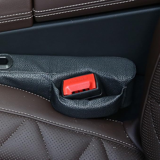 2 Pack Car Seat Gap Filler with Storage Box,Car Console Gap Filler,Fill the Gap Between Seat and Console,Prevent Things from Dropping,Convenient to Storage Keys and Phone(Black2)