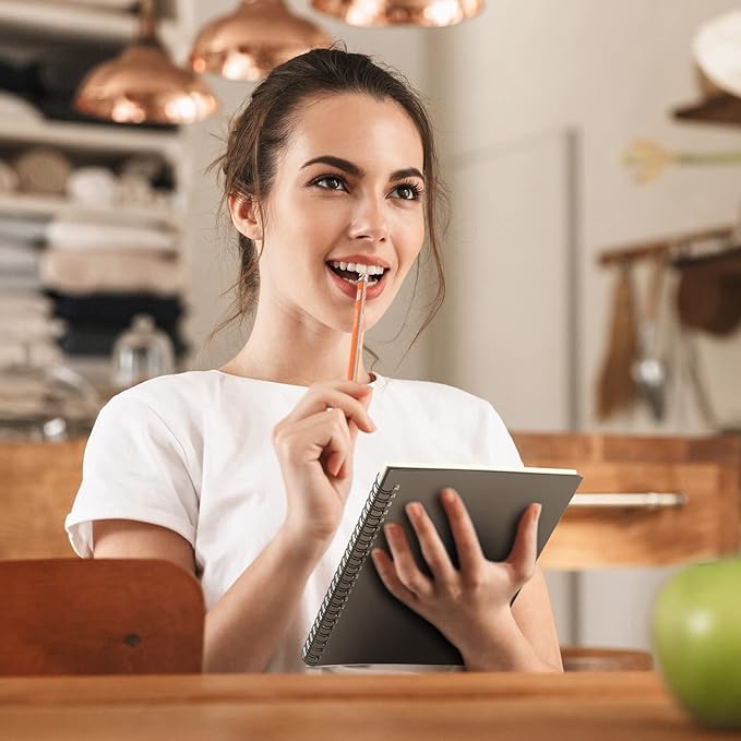 Yahenda 18 Pcs Spiral Notebook Bulk A5 Journal Lined 8.3'' x 5.5'' Writing Composition Paper Small Notepad Subject Notebook for Students Office Business Back to School Supplies (Dark Gray)