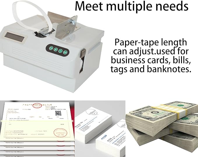 INTBUYING Cash Bundling Machine Fully Automatic Small Banknote Baling Machine Binding Speed 2 Secs Per Time Binding Machine for tie Bills Cards banknotes