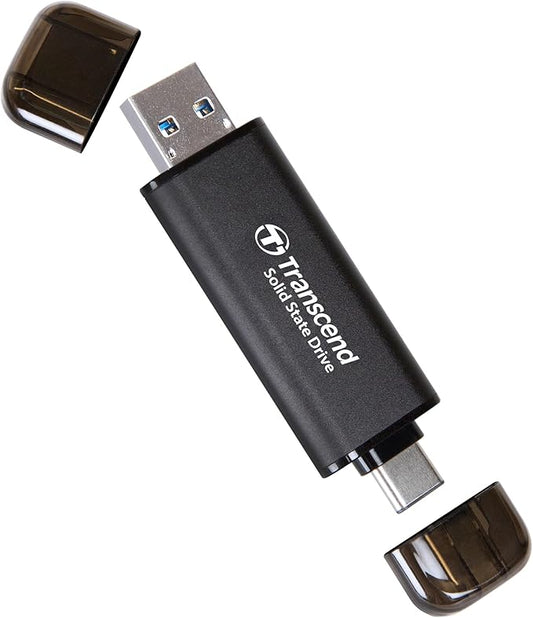 Transcend 512GB External SSD, Up to 1,050MB/s, Dual USB Flash Drive for iPhone&iPad&Mac, Windows&Android, Tablet&PC, Smart TV, USB 3.2 Gen 2 Thumb Drive Photo Stick, 2-in-1 Type C &Type A Memory Stick