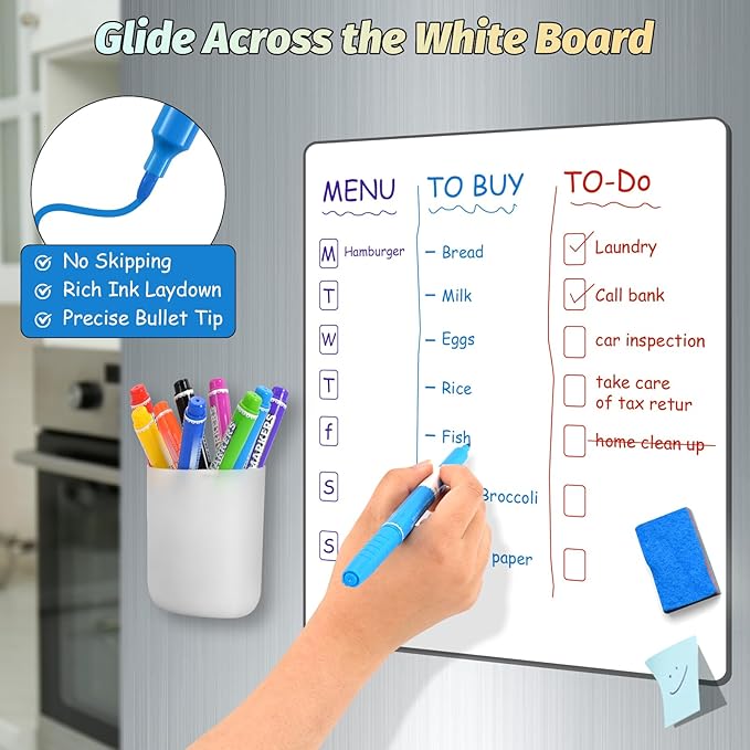 SUIN 9 Colors Dry Erase Markers - Low Odor, Non-Toxic, Slim Whiteboard markers, Medium Fine Tip Whiteboard Pens for Kids, Office, Classroom & Home, 9 Count