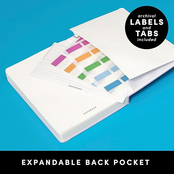 PAPERAGE Lined Journal Notebook, (Navy), 252 Pages, Medium 5.6 in x 8 in - 100 GSM Thick Paper – Hardcover Journaling Notebook for Work, School & Note Taking