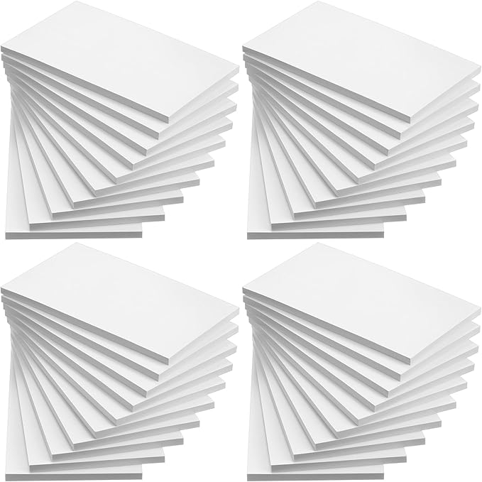 Fainne 3 x 5 Inch Paper Note Pads White Memo Pad Blank Writing Memo Scratch Paper for Waitress Waiter Book to Do Grocery List Small Notebook Restaurant Checkbook, White(40 Pack)