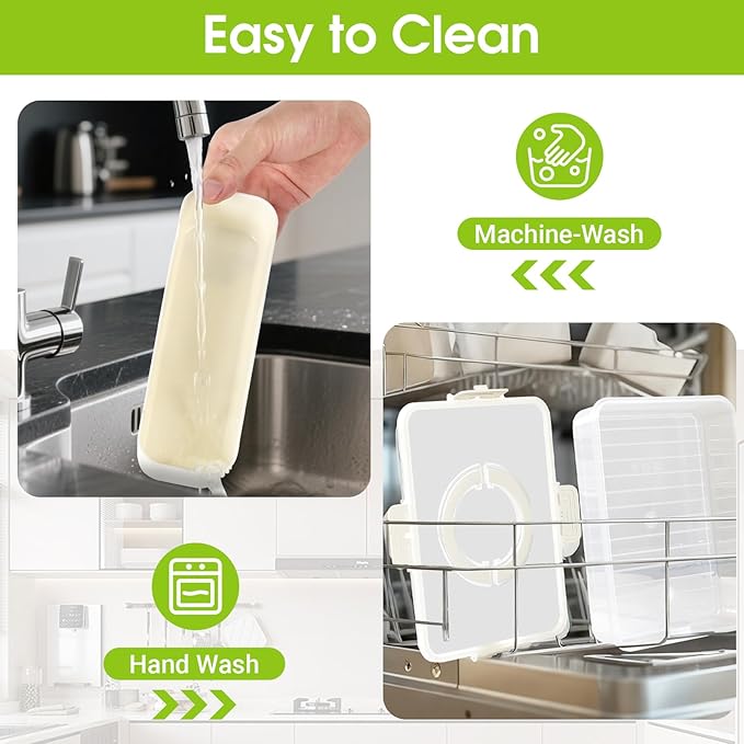 Snackle Box Container,Divided Serving Tray with Lid,4 Compartment Travel Snack Container,Fruit Veggie Tray with Lid for Fridge Fresh Keeping,Multipurpose Storage Box for Picnic,Party,Travel