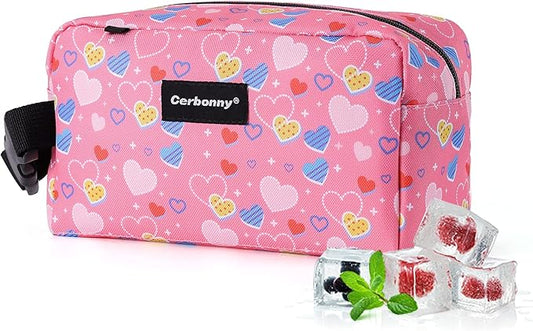 Cerbonny Freezable Lunch Bag, Pink-S, Unisex, PVC Material, 5 x 9 x 4 Inches, Keeps Food Cool