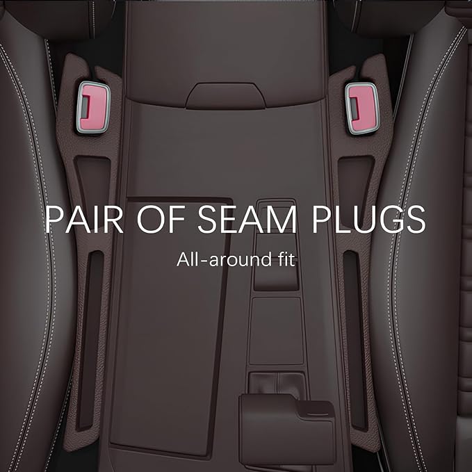 2PCS Car Seat Gap Filler Organizer,2 in 1 Car Gap Filler with Fill and Storage Function for Storing Phones Keys Cards,Universal Multifunctional No Drop Seat Guard for Cars (Brown)