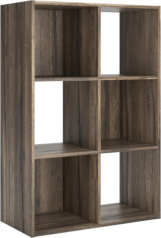 Signature Design by Ashley Shallifer 6 Cube Storage Organizer or Bookcase, Brown