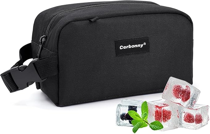 Cerbonny Cooler Bag Freezable Lunch Bag for Work School Travel,Leak-proof Small Lunch Bag,Small Insulated Bag For Kids 3+/Adults,Freezer Lunch Bags,Freezable Snack Bag,Black