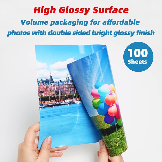 Uinkit 100 Sheets Double Sided Photo Paper 11x17 Glossy 54lb Inkjet 200gsm Obituary Bulletin Gallery Show Obituaries A3 size 11 x 17 inch for Inkjet Printer Printing