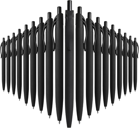 BallPoint Pens, 50 Pack (BLACK Ink),Bulk Pens, Black Barrel,Click Pens for Office Home and School, Retractable Ballpoint Pens, Medium Point, 1.00MM (Black)