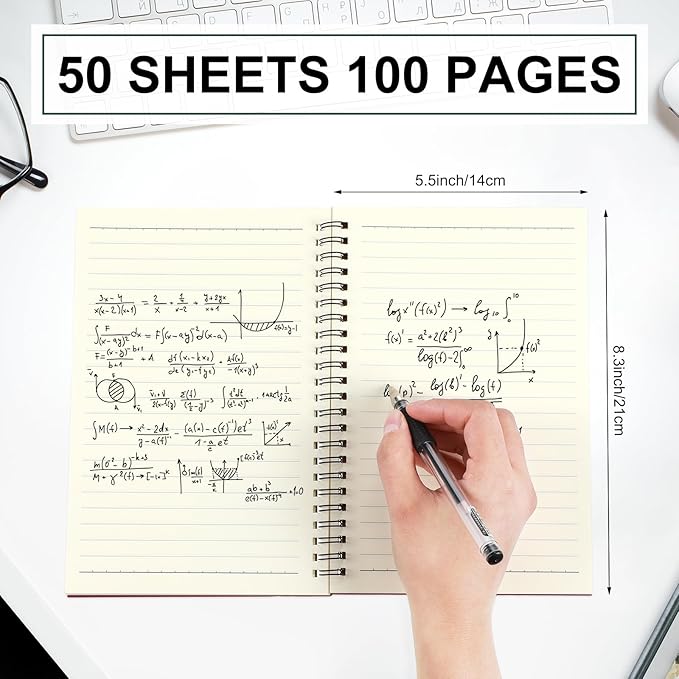 Yahenda Spiral Notebook College Ruled Journals Notebooks Lined 8.3 x 5.5 Inch Note Books Bulk A5 Writing Notebooks Thick Paper Notebook for Office Business School Supplies (Classic Colors,54 Pcs)