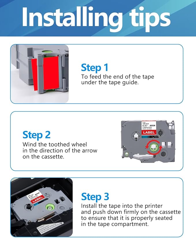 Weemay 3 Pack TZe435 12mm White on Red Laminated Label Tape Compatible with Brother Label Maker Tape TZe-435 TZe 435 TZ-435 TZ435 for PTouch PTD210 PTD220 PTH110BP PTD410 PTD600 Printer, 0.47" x 26.2'