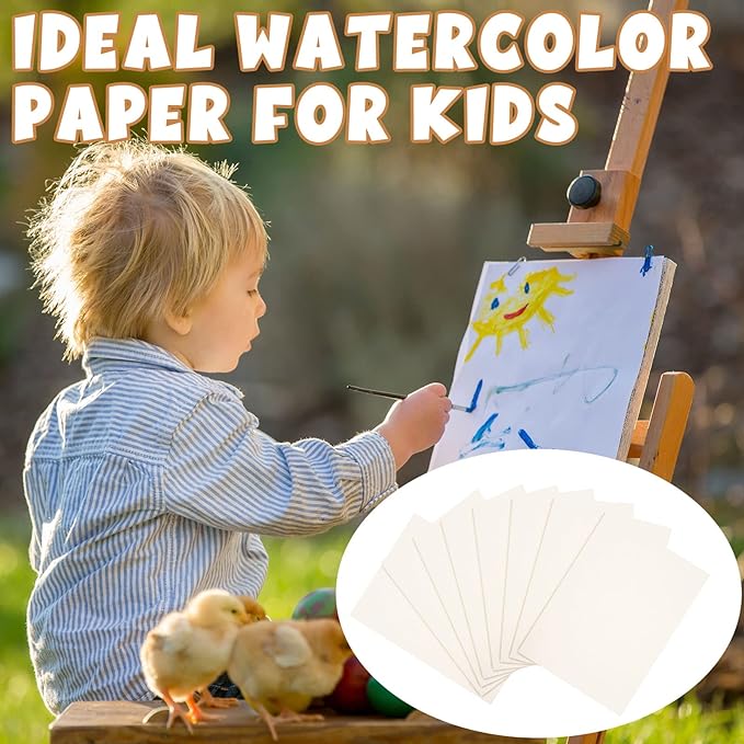 TaoBary 300 Pcs Watercolor Paper Sheet Bulk White Cold Press Paper Pack 110 lb 230 GSM Sketch Painting Watercolor Pad for Watercolorist Beginning Artists Adults Drawing Craft(6 x 9 Inch,230 GSM)