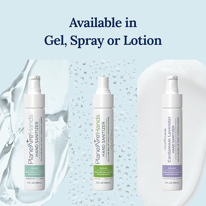 3-Mint Gel Hand Sanitizer | Soothing, Moisturizing, Hydrating | Travel Size | With Aloe Vera & Green Tea Extract | Mint Oil Blend with Peppermint Essential Oil | For Cars, Backpacks, Travel | 6-pack