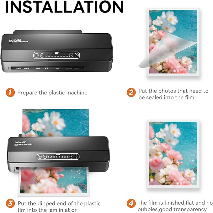 A3 6-Roller Commercial Laminator Machine, LOTHANEK 3-10 Mil 13 inch Heavy Duty Thermal Laminating Machine, 60-Second Warm-up, 40 Inches/Minute, Touch Screen for Home, School Office (Black)