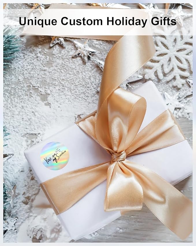 Phomemo 2" inch Round Reflective Thermal Labels, Color Self-Adhesive Stickers Label, Relly Cool Thermal Printer Label for Address, Logo, Shipping, Barcodes, QR Code (400 Labels/Rolls,1 Roll